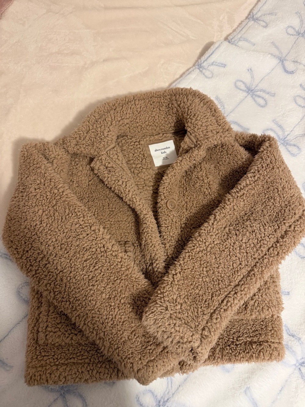abercrombie kids Teddy Sherpa Jacket in Brown